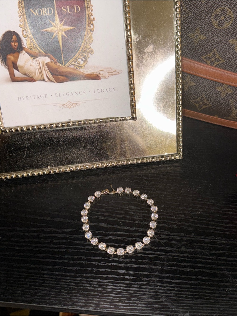 Luxoro 10K Gold 19.60 CTW Moissanite Tennis Bracelet 8”